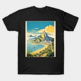 Rio de Janeiro Brazil Vintage Tourism Travel Poster Art T-Shirt